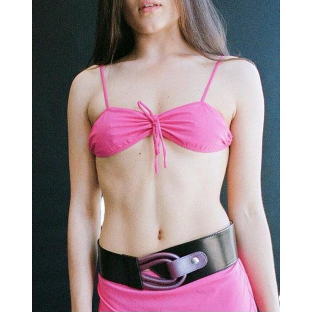 [relisted] NWOT Maryam Nassir Zadeh Rio Pink Fuchsia Bandeau Bikini Swim Top - Picture 3 of 12